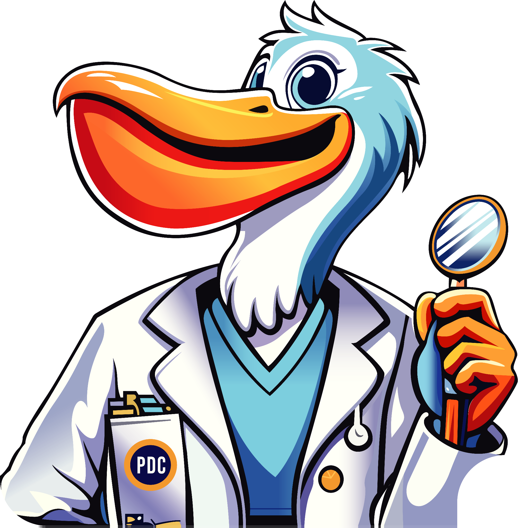 Pelican Dental Care logotipo oficial de la mascota - Vero Beach clínica dental de afiliación
