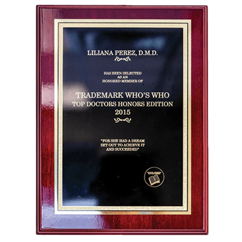 Trademark Who's Who Top Doctors Honors Edition 2015 - Liliana Pérez DMD - Pelican Dental Care Vero Beach.