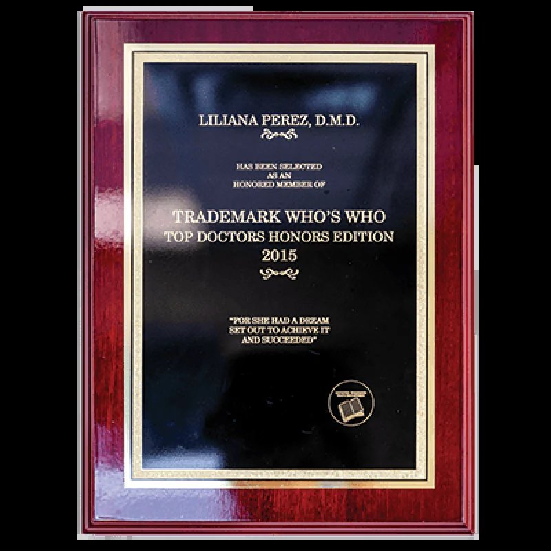 Trademark Who's Who Top Doctors Honors Edition 2015 - Liliana Pérez DMD - Pelican Dental Care Vero Beach.